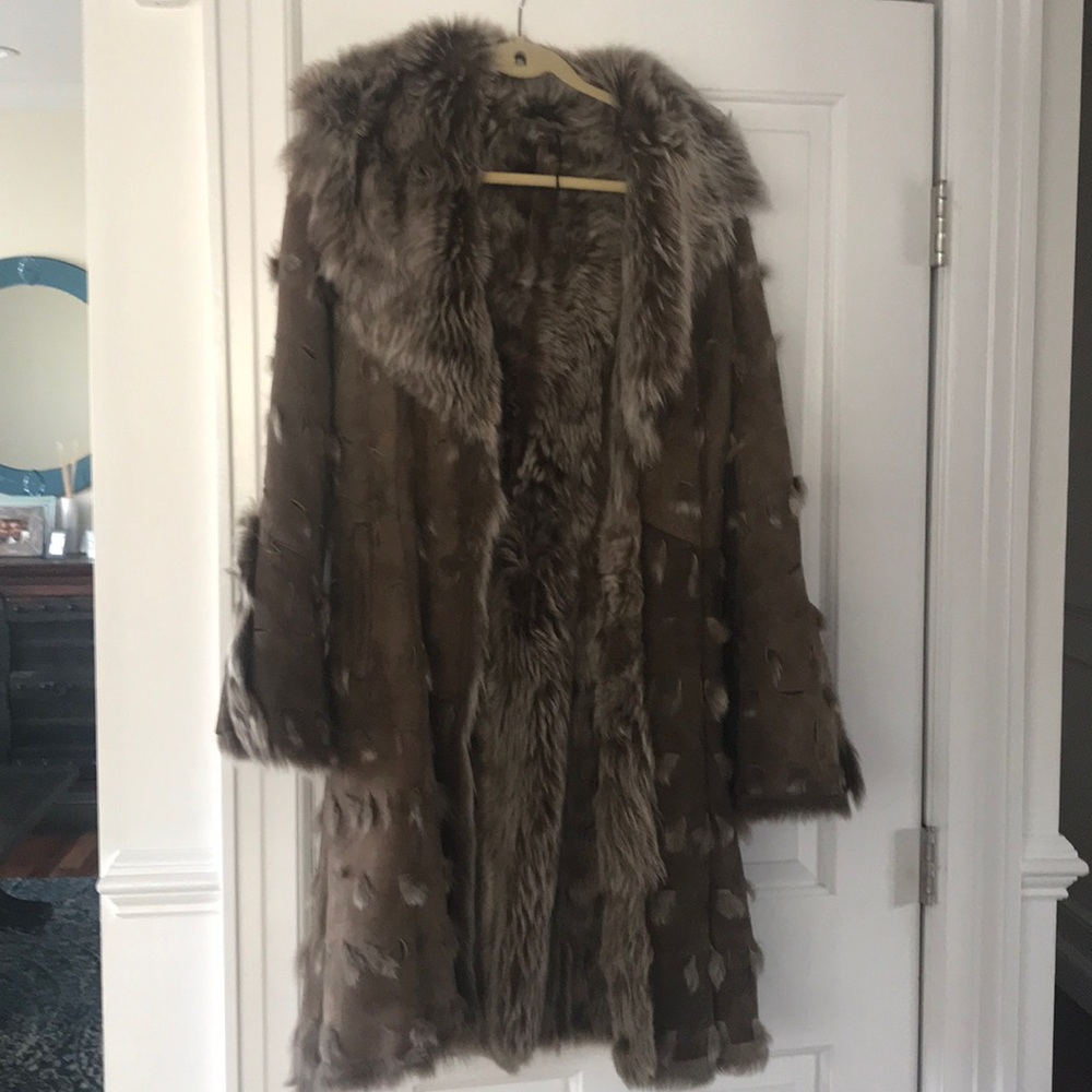 Italian Shearling and Suede Coat